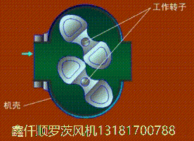  Gif animation of working principle of three blade roots blower