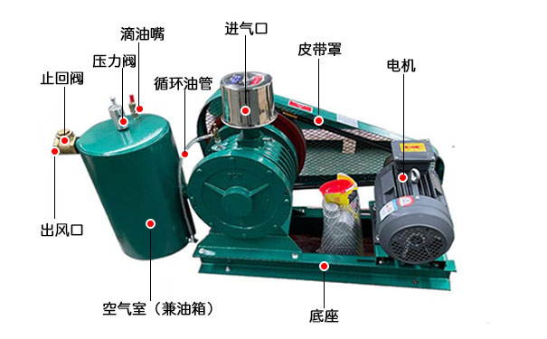 Disassembly drawing of rotary blower Disassembly drawing of rotary blower